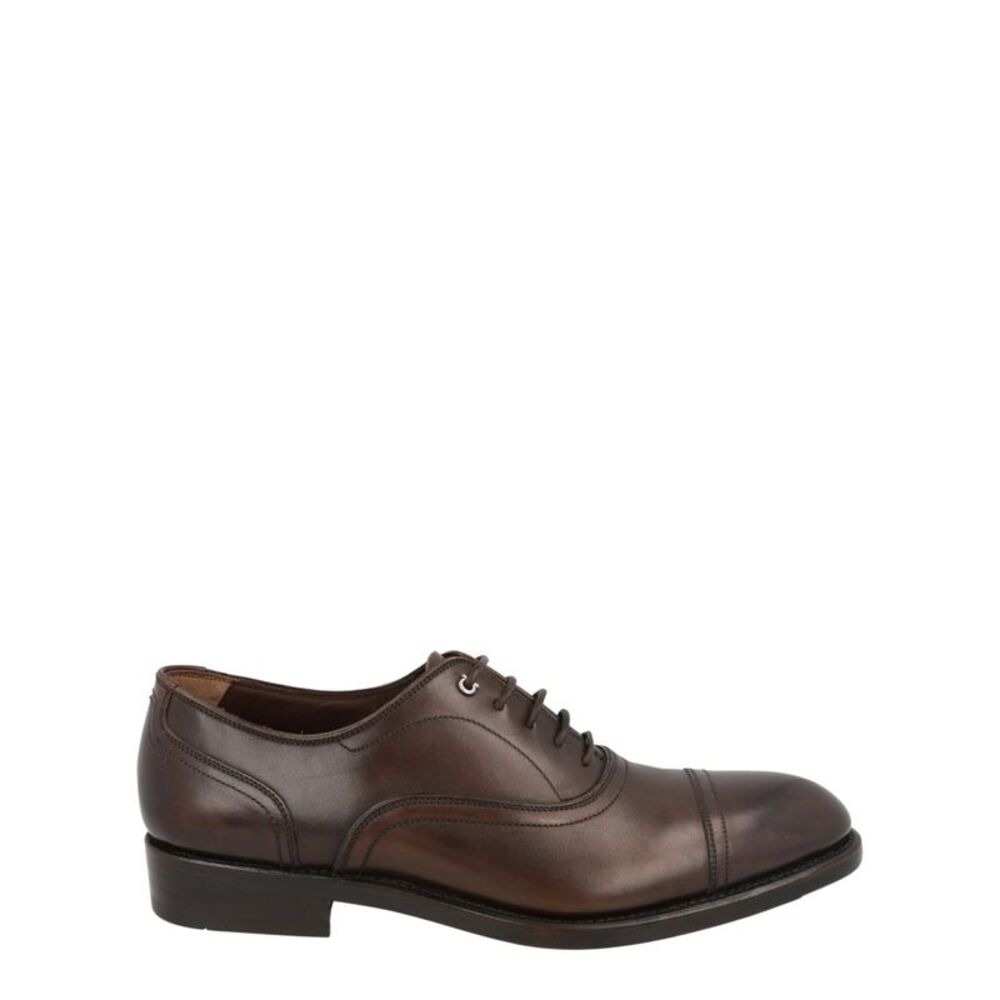 Ferragamo Baron Leather Oxfords Brown Mens